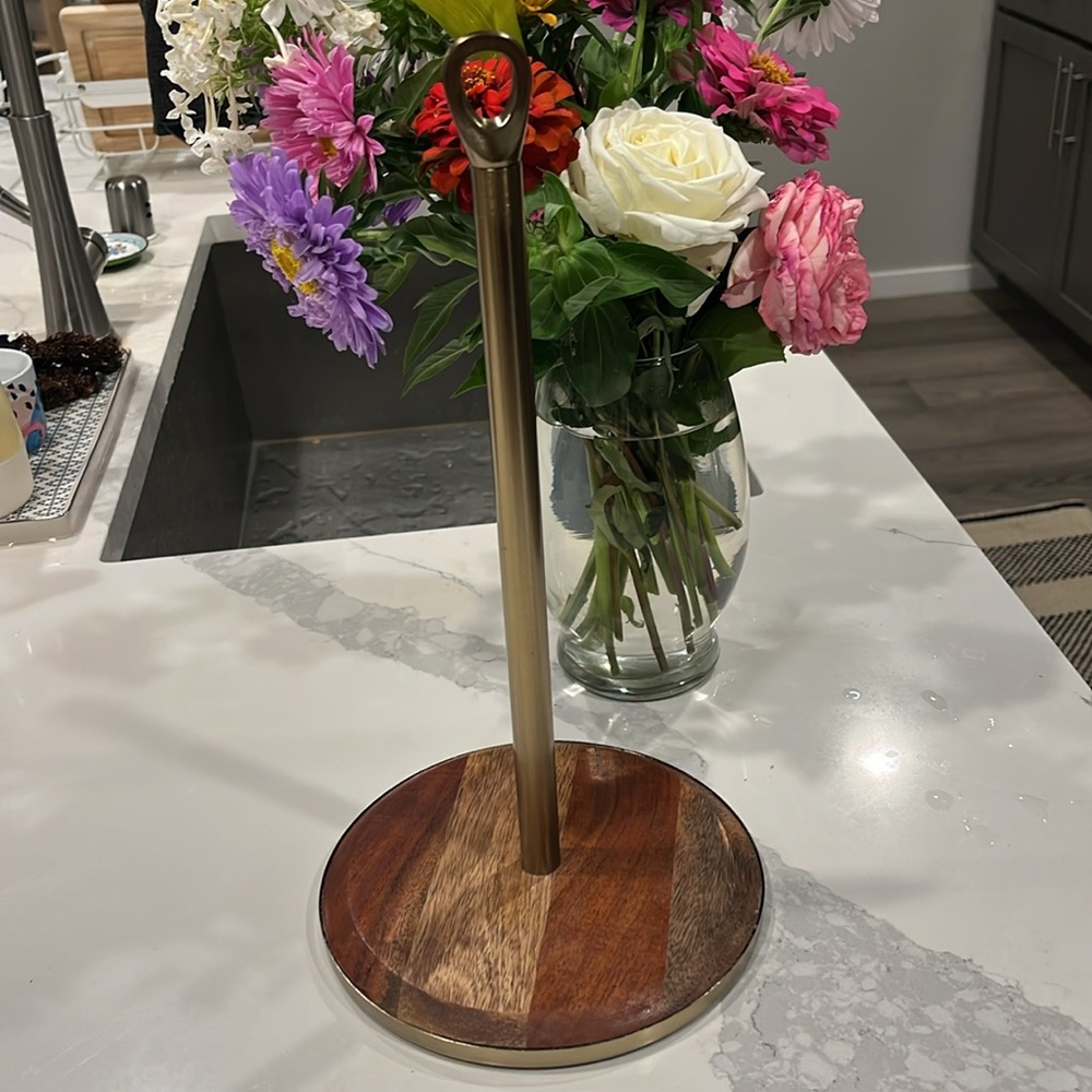 Hearth & Hand Gold and Brown Paper Towel Holder